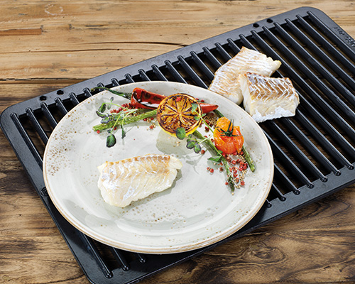 Cod pre-fried, skinless, boneless.