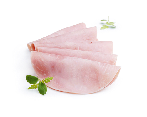 Round shingled ham shoulder, calibre 120.