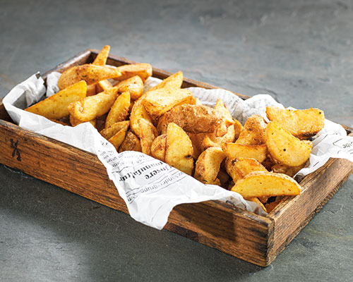 Potatoe Wedges ungewürzt mit Schale.