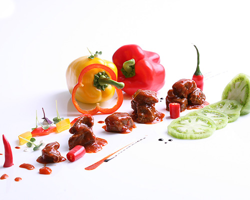 Beef goulash prepared in the classic Hungarian style, in paprika sauce.