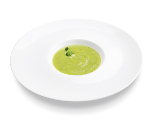 Finely pureed broccoli cream soup, without chunks.