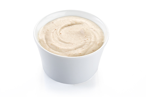 Snack pureed from bread and bacon.