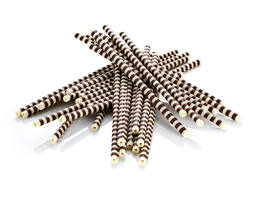 Chocolate sticks XXL light/dark, 15 x 4.5 cm, 220 pieces.