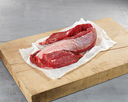 Young bull fillet from Germany, fresh, in one piece, matured for 14 days.