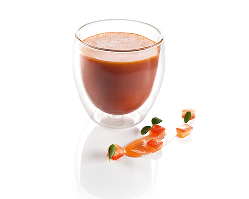 Tomatensauce fruchtig-mild, mit Kräutern abgeschmeckt, leichte Stückung.