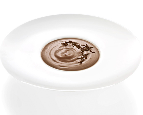 Chocolate milk soup with chocolate flavour.