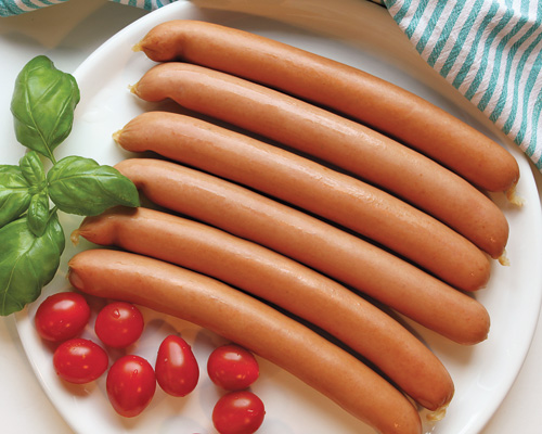 Riesenbockwurst im Schweinedarm, Stück ca. 100 g.