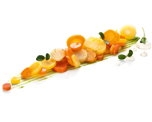 Buntes Karottengemüse verfeinert mit Vanille, extra vorgegart.