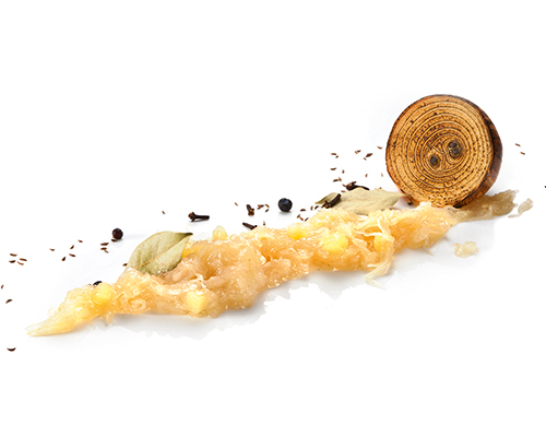 Sauerkraut prepared in the classic way, with apples.