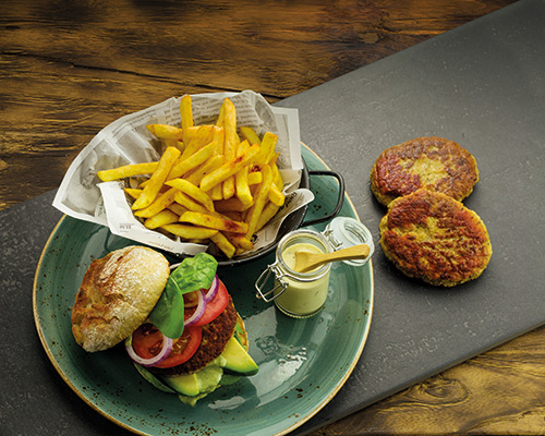 Pre-fried fish cakes, flavoursome cakes made from salmon and saithe with herbs.