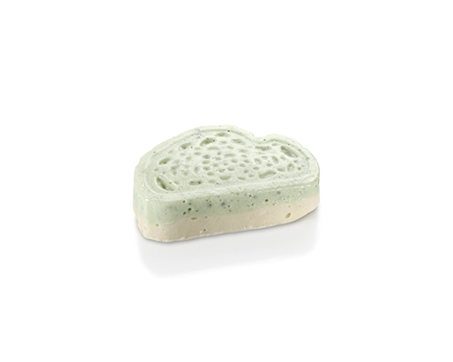 Pureed cucumber sandwich flavoured with soy cream.
