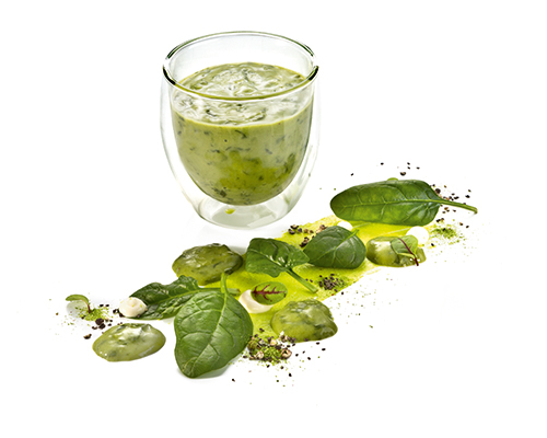 Florentine pasta sauce Green cream sauce with finely chopped spinach leaves.