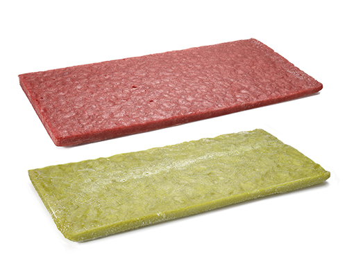 Mischkiste Dessertspiegel Erdbeer- und Pistazienspiegel, 12,5 x 27 cm.