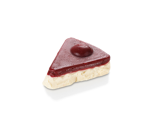 Pureed cherry crumble flavoured with butter biscuits.