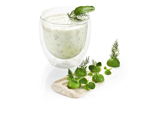 Dill sauce Light cream sauce with dill and a hint of horseradish.