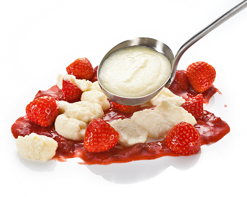 Semolina porridge sweetened with sweetener.