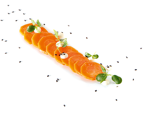 Vichy carrots pre-cooked until crisp.