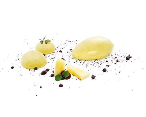 Ananas 2-in-1 Sorbet und Espuma fruchtig im Geschmack, verfeinert mit Kokos.