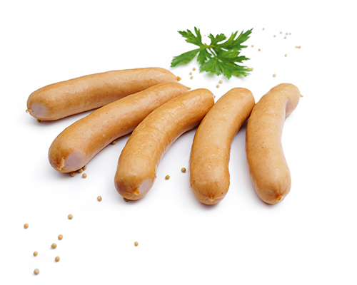 Kiełbaski wiedeńskie "Mini" w owczym sznurku, sztuka ok. 20 g