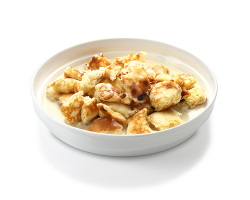 Kaiserschmarrn with vanilla sauce classic Kaiserschmarrn, with sultanas and vanilla sauce made from Bourbon vanilla.