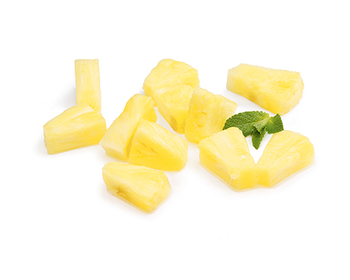Pineapple cubes with stock.
