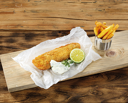 Seelachsfilet vorgebacken, paniert.