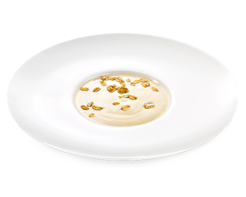Milk soup with melting wholemeal oat flakes.