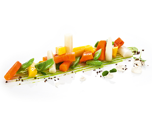 Gemüsemischung nach schwedischer Art mit Karotten, Schwarzwurzeln und Stangenbrechbohnen.