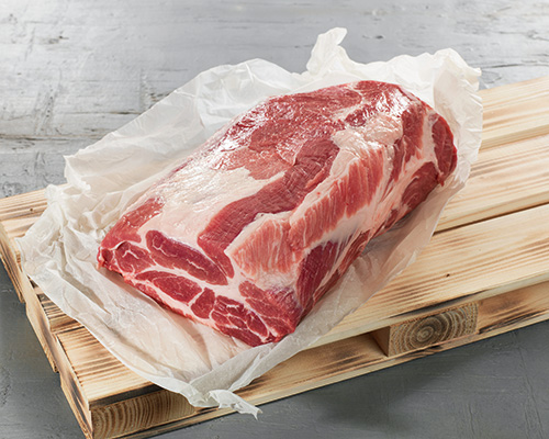 Fresh pork neck, in one piece.