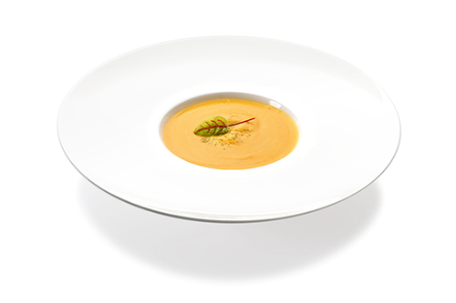 High-calorie cream of carrot soup flavoured with orange juice and lemon.