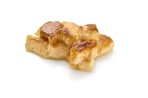 Kaiserschmarrn pureed without sultanas, enriched with quark and cream.