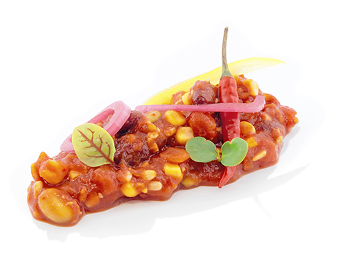 Chilli Vegetable vegan version of chilli con carne, with sunflower seeds, paprika, kidney beans and soya beans.