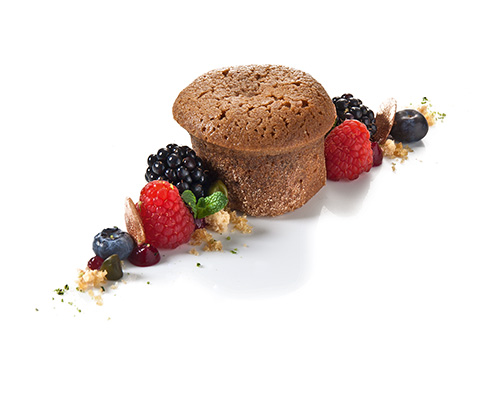 BIO Nougat-Molleux nut nougat cake with creamy centre, ø 5 cm.