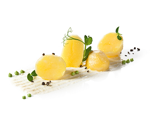 Home-cut potatoes, pre-cooked.