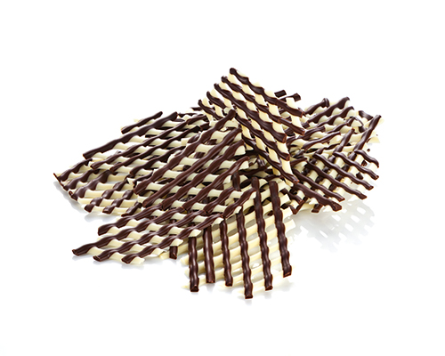 Gitterschokoladenplatten verfeinert mit Kakao und Vanillearoma, 24 x 15 cm, 10 Stück.