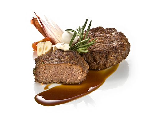 Rinderfrikadelle in der Pfanne gebraten.