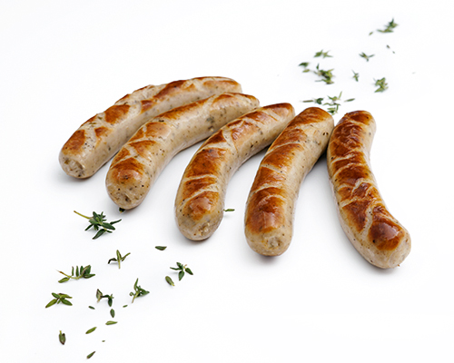 Original Nuremberg Rostbratwurst sausages PGI browned golden yellow, approx. 20 g each, approx. 20 g each.