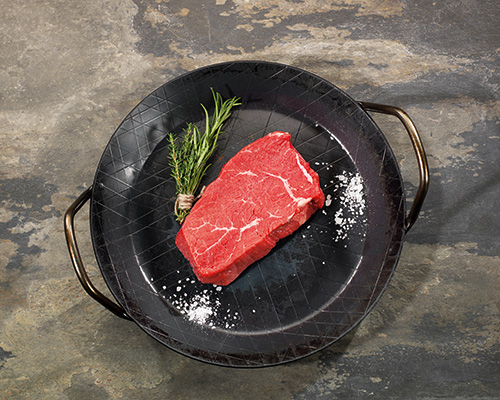 Beef rump steak from Argentina, fresh, portioned.