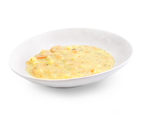 Hearty potato stew with celery, carrots and leek.