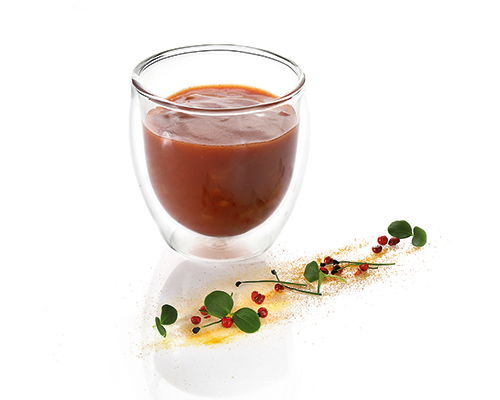 Letcho sauce fruity sauce made from red and yellow peppers, tomatoes and onions.