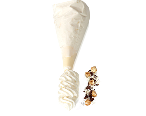 Bavarian cream in a piping bag.