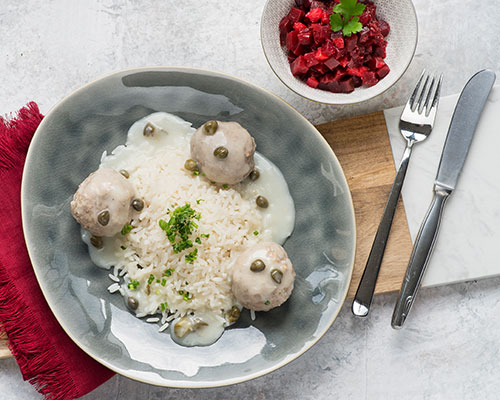 Kapernsauce Béchamelsauce mit Kapern.