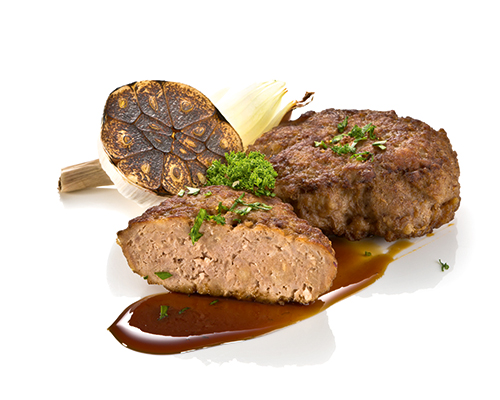 Kalbsfrikadelle in der Pfanne gebraten.