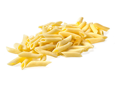 BIO Penne weiße Rohrnudeln, al dente gekocht.