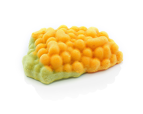 Erbsen-Möhren-Gemüse püriert mit Quark und Sahne angereichert.