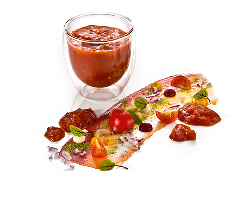 Pasta sauce vegetable bolognaise vegan meat substitute based on soya protein in tomato sauce.