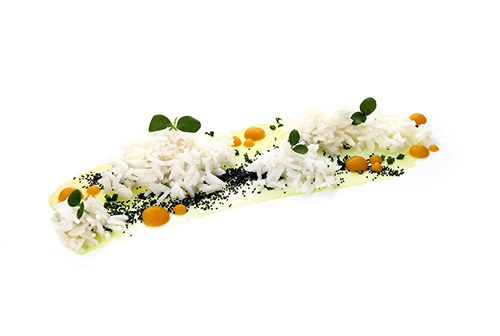 Jasmine rice cooked until juicy.